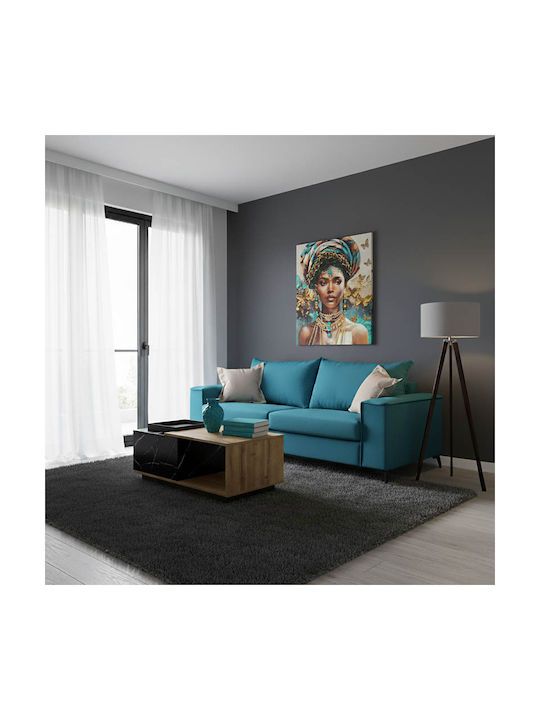 Verona Dreisitzer Sofa Petrol Blau 225x93x100cm