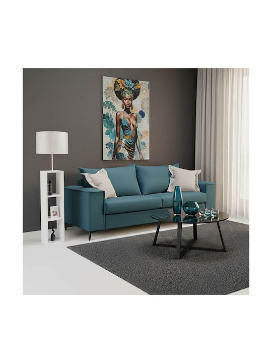 Verona Dreisitzer Sofa Blau, Hellgrau 225x93x100cm