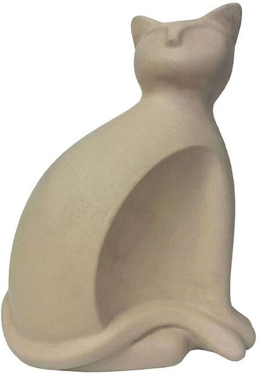 Figurină Decorativă Pisică Minimalistă din Ceramică Bej Nisip 27x18.5x34.5cm 4/cutie 15-50034