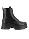 Leather Women's Ankle Boots with Medium Heel Black