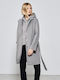 Passager Coat with Quilted Interior Details Grey