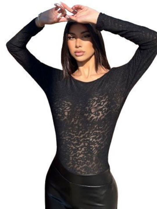 Bodysuit with Lace Black