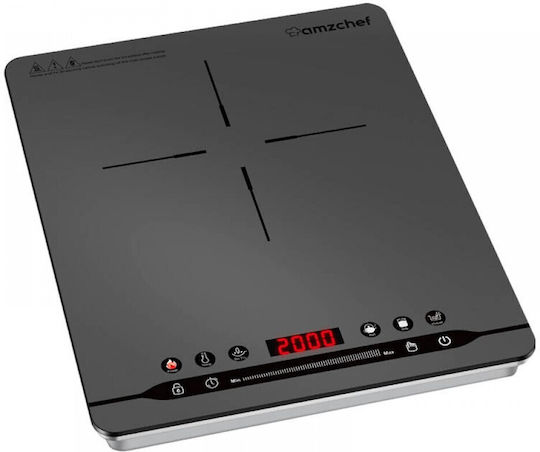 Amzchef SK-20CB14T-GA Induction Countertop Single Burner Black