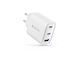 Devia Charger Without Cable GaN with USB-A Port and 2 USB-C Ports 65W Power Delivery Whites (Extreme Speed Series)
