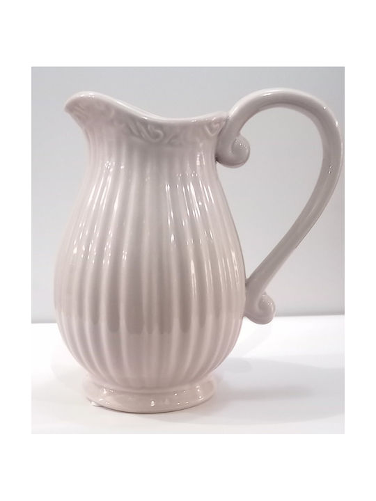Natural Home Διακοσμητικό Βάζο Κεραμικό Ροζ Φ14xΥ20cm