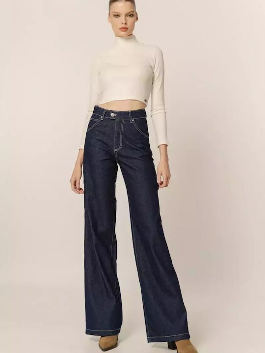 Hoch tailliert Damenjeans Dk Blue Denim