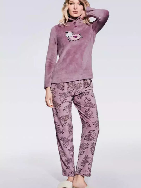 Infiore Winter Women's Pyjama Set Purple