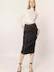 Denim Pencil High-waisted Midi Skirt Blue