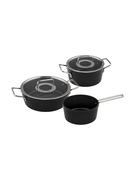 Fissler Adamant Σετ Κατσαρόλες από Αλουμίνιο Black 3τμχ