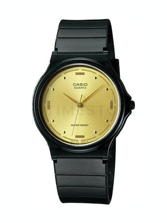 Casio Мъжки часовник с батерия и черен каучуков...
