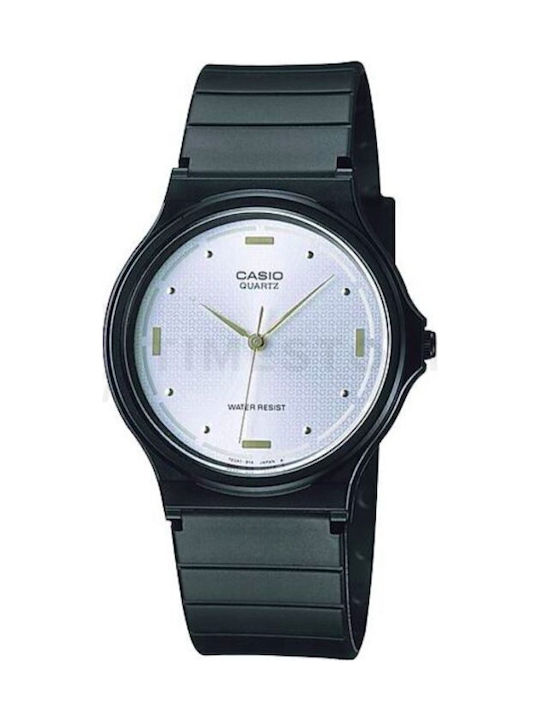 Casio Мъжки часовник на батерия с черен каучуко...