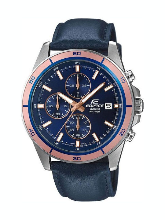 Casio Edifice Men's Watch Battery with Blue Lea...
