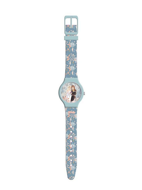 Disney Kinder-Analoguhr Frozen mit Kautschuk/Plastikarmband Hellblau