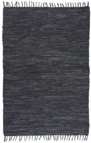 Sidirela E0070 Rectangular Grey Leather Fireplace Rug 60x90cm
