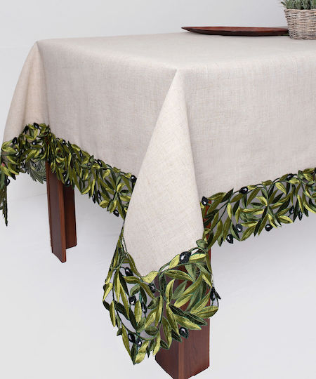 Silk Fashion Покривка за маса Изрязано 2353 Black Olive Tree 160x210бр