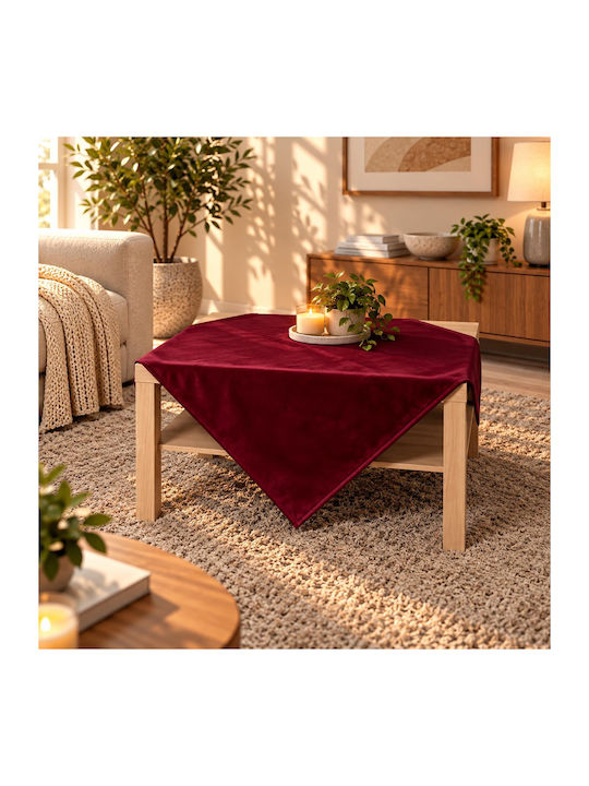 Cotone Kariert Fleckabweisend Leo Bordeaux 90x90cm