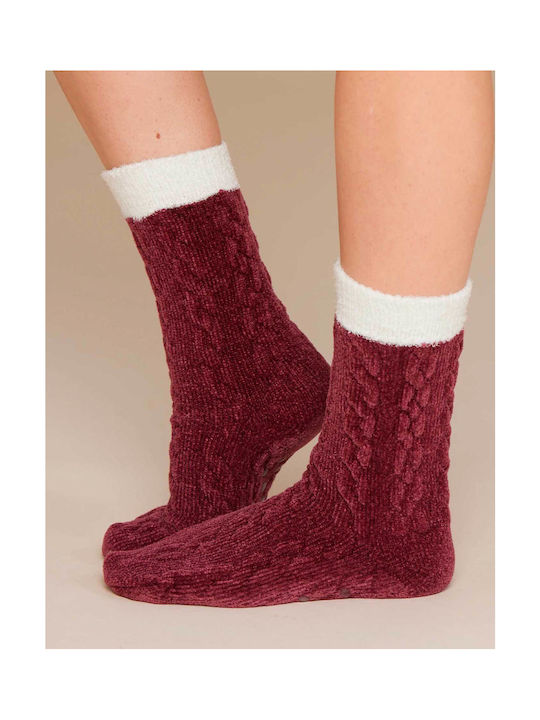 Noidinotte Damen Socken Bordeaux 1Pack