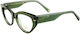 Polar Plastic Eyeglass Frame Butterfly Green Gold 28 29