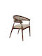 Maya Stühle Speisesaal Brown Beige 1Stück 53x50x76cm