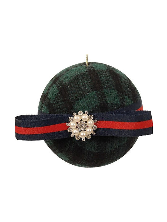 Green Fabric Christmas Ball 11cm