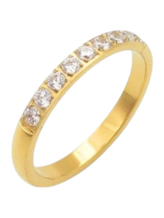 Charmy Damen Ring mit Zirkonia aus Stahl Vergoldet