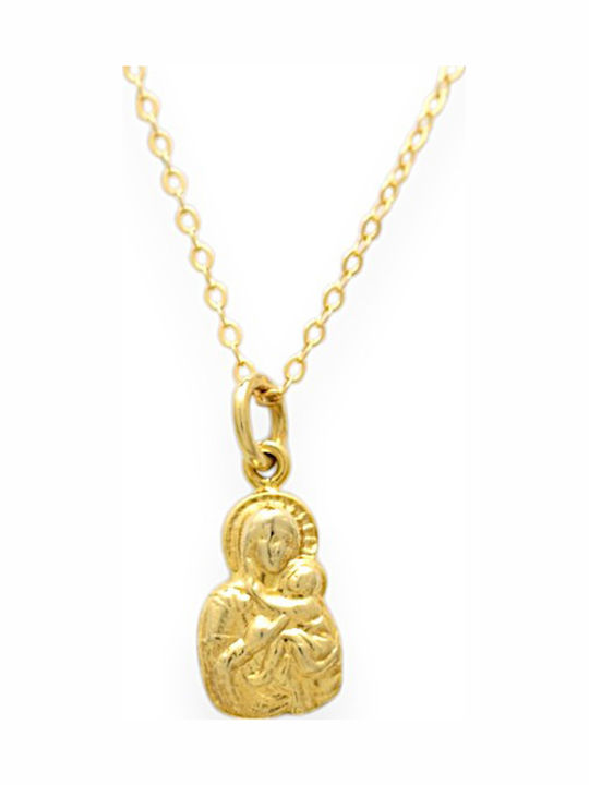 Goldjewels Κολιέ Φυλαχτό Παναγία από Επιχρυσωμένο Ασήμι