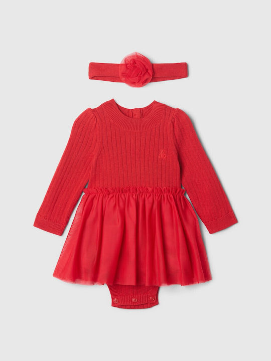 GAP Baby Bodysuit Set with Skirt Red 2pcs