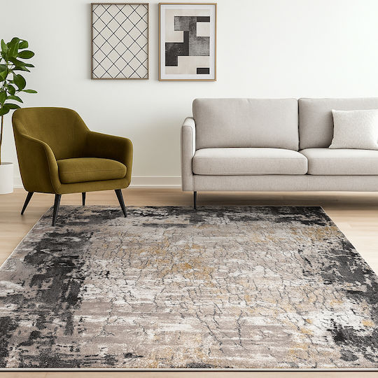Saray Home Springs Spg02 Teppich Rechteckig Synthetisch,Polyester/Cotton/Leather Ivory-Dark Grey