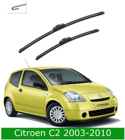 Front Wiper Blade Set Citroen C2 2003-2010 600mm 450mm Bosch Aerotwin 3398000112 24" & 18" 2 Pieces