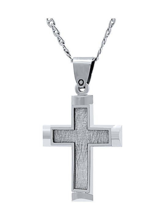 VTJ Herren Kreuz aus Silber mit Kette