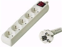PremiumCord Steckdosenleiste 5 Positionen mit USB-A und Kabel 5m