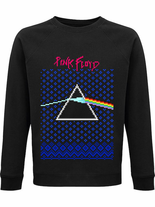 Sweatshirt Unisex Organic " Ugly Christmas Sweater Pink Floyd Rock Band Christmas " Black