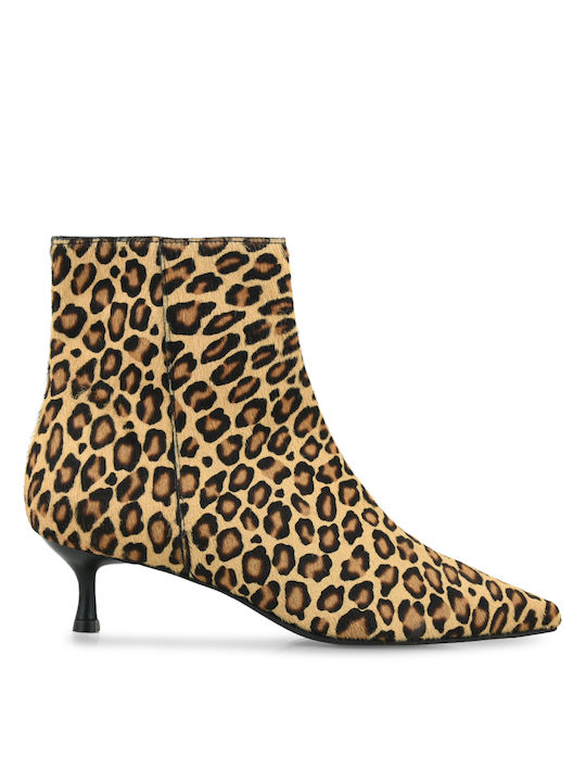 Leather Women's Ankle Boots with Medium Heel