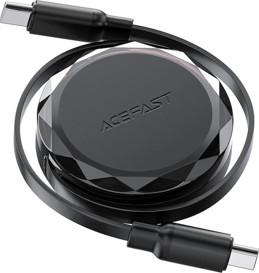 Acefast Cablu Extensibil USB 2.0 USB-C Masculin - USB-C 60W Power Delivery Negru 0.8m