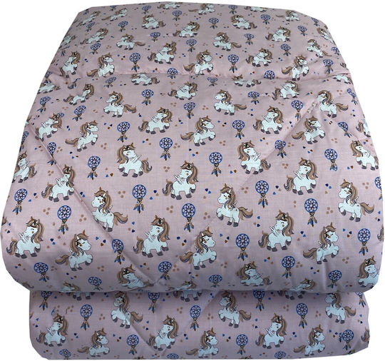 Astron Italy Kinderbettdecke Einzeln Boho Einhorn Rosa 160x240cm