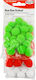 Meyco Craft Pom Poms Red Green White with Diameter 20mm Set of 60 Pieces