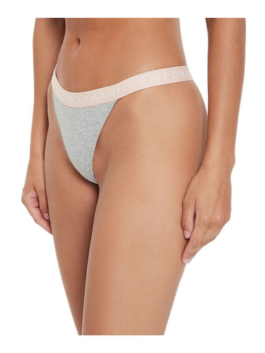 Βαμβακερά Γυναικεία String 2Pack Ανοιχτό Γκρι