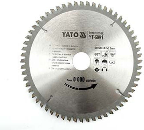 Yato Schneidscheibe Aluminium mit 72 Zähnen 210mm