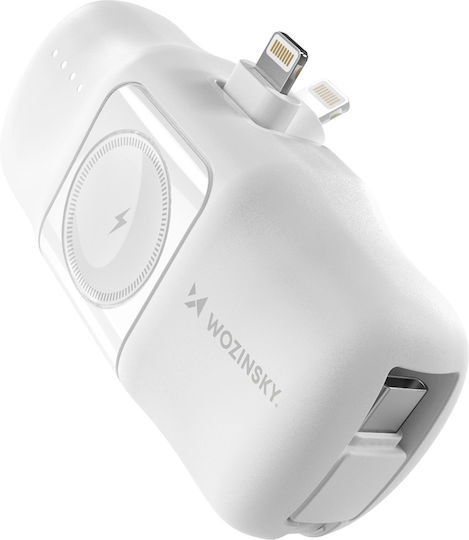 Wozinsky WF16-YLS Lightning Power Bank 5000mAh 15W с USB-C порт Бял
