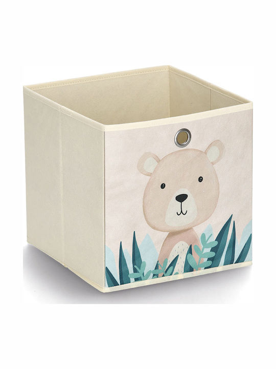 Zeller Kinder Aufbewahrungsbox aus Stoff Beige 28x28x28cm 1Stück