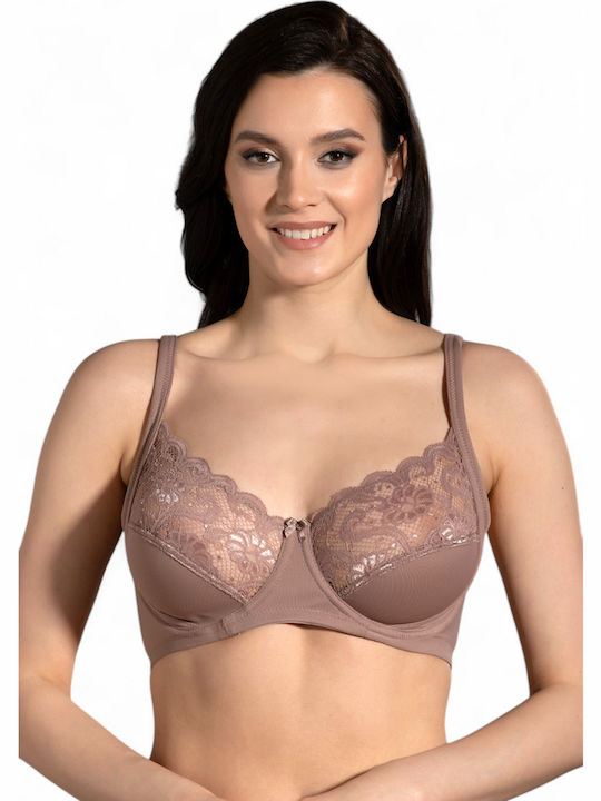 New Bra Lingerie Bra without Padding Underwire Cappuccino