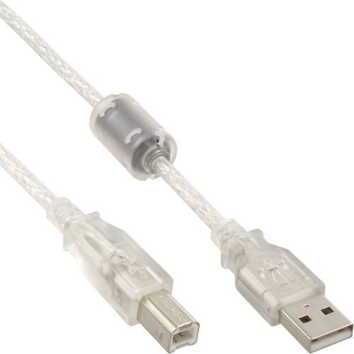 InLine 2m USB 2.0 Cable A-Male to B-Male Transparent (34518)