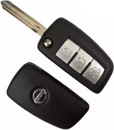 Carcasă cheie auto cu lamă Pliabil cu 3 butoane Lamă Nsn14 pentru Nissan