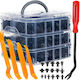 Set Cleme-clipuri Reparare Auto Idealstore Include 620 Piese 16 Dimensiuni Universale 4 Pană Finisare Auto 1 Unealtă Îndepărtare Clipuri Cutie Depozitare