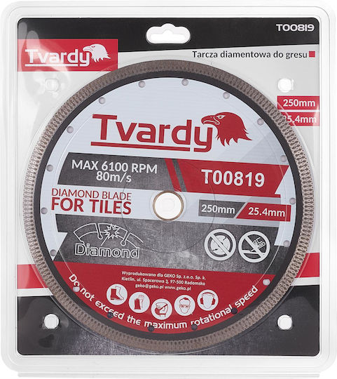 Diamond Disc Porcelain 250 X 10 X 25.4 Mm Mounting Hole 25.4 Mm Tvardy T00819