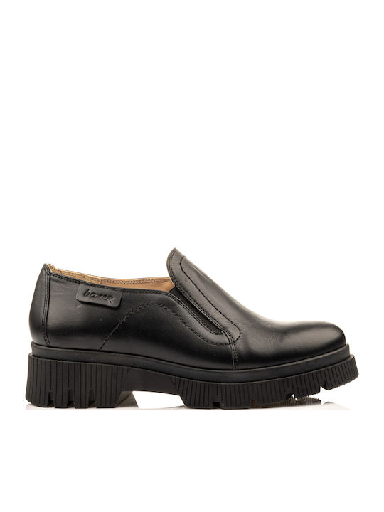 Δερμάτινα Γυναικεία Loafers σε Μαύρο Χρώμα