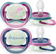 Philips Ultra Air Pacifiers Silicone Night Dreams/Star - Pink/Purple for 6-18 months 2pcs