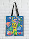 Brainfood Fabric Shopping Bag in Blue color