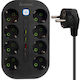 Power Strip 8 Positions with USB-A, 1 USB-C, Switch and Cable 2m Blue