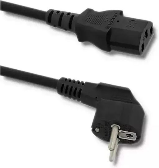 Qoltec Schuko / IEC C13 - Schuko / IEC C13 Cable 1.4m Μαύρο 50549